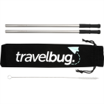 branded Reusable Stainless steel Straw Set with Brush, from our range of promotional Homeware Products