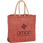 Jute Shopping &amp; Tote Bags  - Herringbone Jute Tote