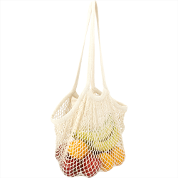 Cotton & Calico Tote Bags - Riviera Cotton Mesh Market Bag w/ Zippered Pouch