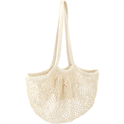 Cotton & Calico Tote Bags - Riviera Cotton Mesh Market Bag w/ Zippered Pouch