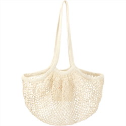 Cotton & Calico Tote Bags - Riviera Cotton Mesh Market Bag w/ Zippered Pouch