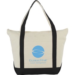 Shopping Tote Bags  - 12 oz Zippered Cotton Tote