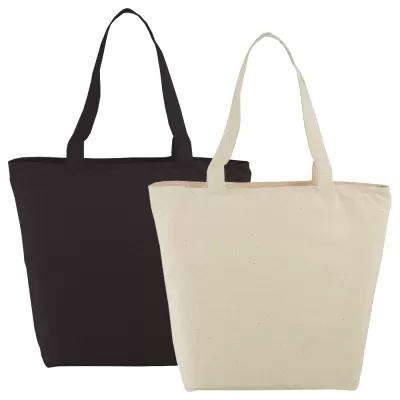 branded 8 oz. Cotton Maine Zippered Tote, from our range of promotional Non Woven Tote Bags