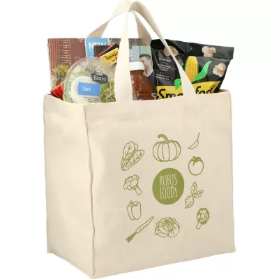 branded Essential 8oz Cotton Grocery Tote, from our range of promotional Cotton & Calico Tote Bags