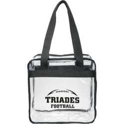 branded Game Day Clear Zippered Safety Tote, from our range of promotional Non Woven Tote Bags