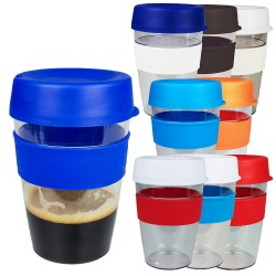branded Tritan Carry Cup with Lid and Band 360ml, from our range of promotional Reusable Coffee Cups - Plastic & Ceramic