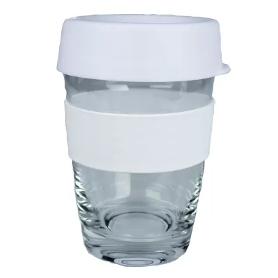 branded Carry Cup Glass 340ml, from our range of promotional Reusable Coffee Cups - Glass
