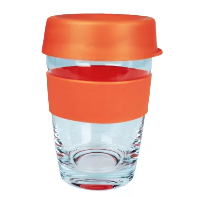 branded Carry Cup Glass 340ml, from our range of promotional Reusable Coffee Cups - Glass