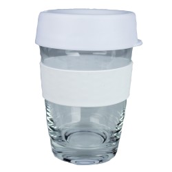 branded Carry Cup Glass 340ml, from our range of promotional Reusable Coffee Cups - Glass