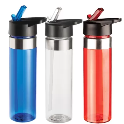 branded Drink Bottle with Foldaway Sipper 600ml, from our range of promotional Drink Bottles - Plastic