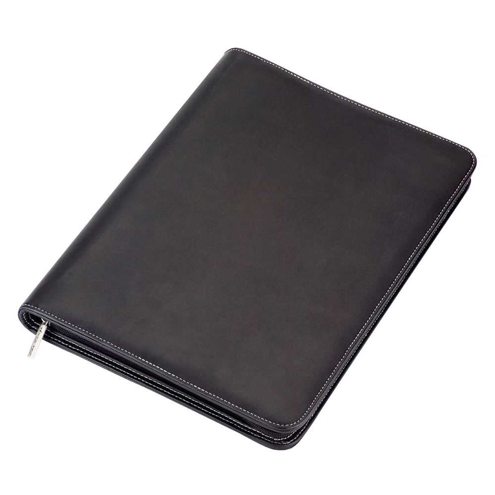 branded Manchester A4 Imitation Leather Zip Compendium, from our range of promotional Non Leather Compendiums