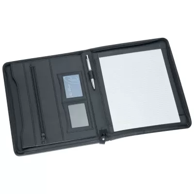 branded The Associate A4 Imitation Leather Zip Compendium, from our range of promotional Non Leather Compendiums