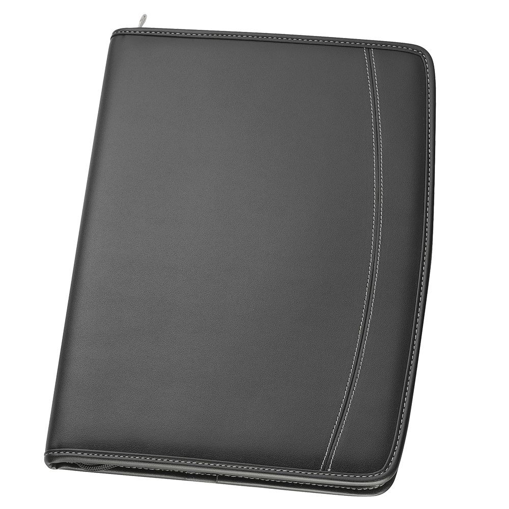 branded The Flare A4 Imitation Leather Zip Compendium, from our range of promotional Non Leather Compendiums