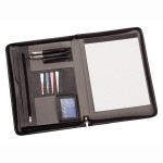 Non Leather Compendiums  - Two Tone A4 Imitation Leather Zip Compendium