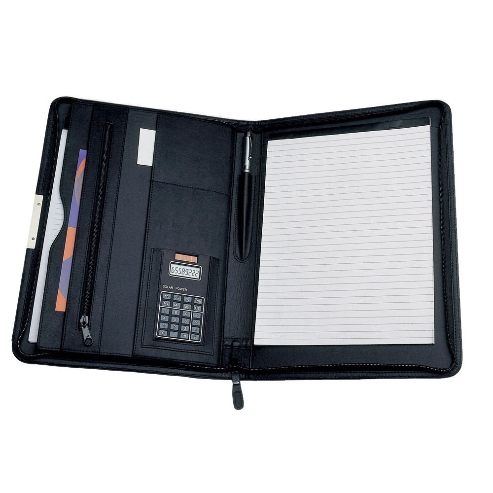 branded The Stella A4 Zip Compendium with Calculator, from our range of promotional Non Leather Compendiums