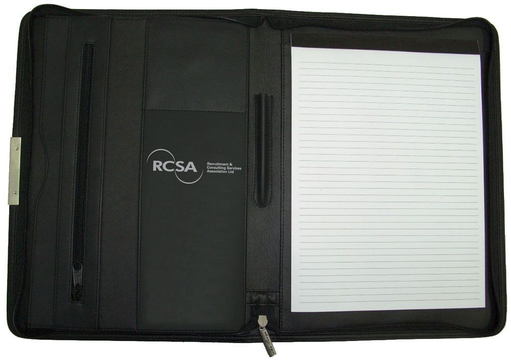 branded The Stella A4 Zip Compendium with Calculator, from our range of promotional Non Leather Compendiums