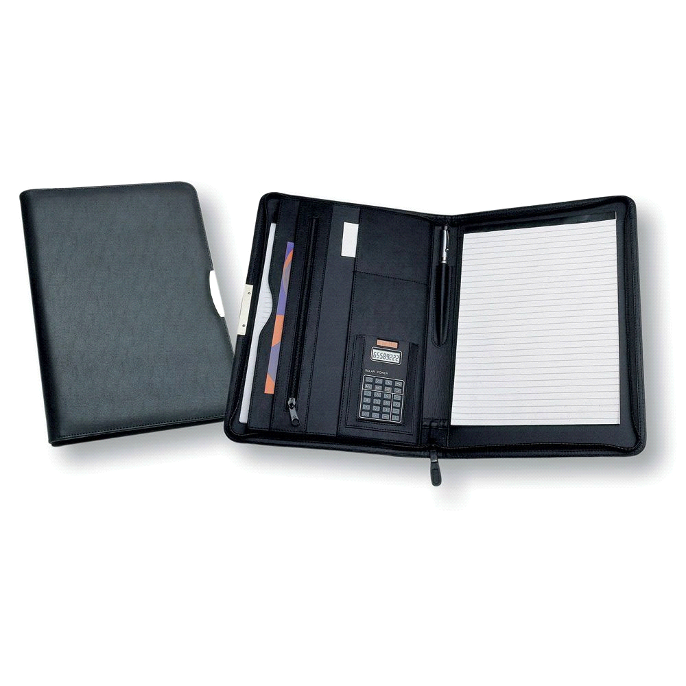 branded The Stella A4 Zip Compendium with Calculator, from our range of promotional Non Leather Compendiums
