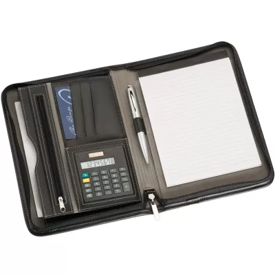 branded Two-tone A5 Zippered Compendium, from our range of promotional Non Leather Compendiums