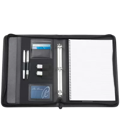 branded Glasgow A4 Compendium in Imitation Leather, from our range of promotional Non Leather Compendiums
