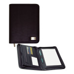 Ring Binder Compendiums  - A5 Zippered Compendium with Metal Badge
