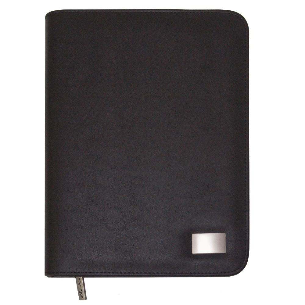 branded A5 Zippered Compendium with Metal Badge, from our range of promotional Ring Binder Compendiums