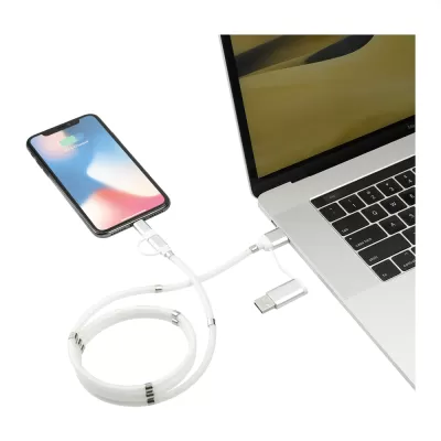 branded Whirl 5-in-1 Charging Cable with Magnetic Wrap, from our range of promotional USB Hubs & Cables