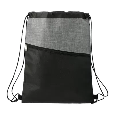 branded Cross Weave Zippered Drawstring Bag, from our range of promotional Drawstring Bags & Back Sacks