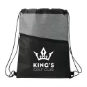 branded Cross Weave Zippered Drawstring Bag, from our range of promotional Drawstring Bags &amp; Back Sacks