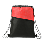 Drawstring Bags &amp; Back Sacks  - Cross Weave Zippered Drawstring Bag