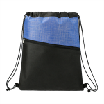 Drawstring Bags &amp; Back Sacks  - Cross Weave Zippered Drawstring Bag