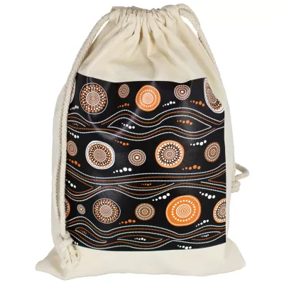 branded Maxi 100% Cotton Drawstring Bag, from our range of promotional Drawstring Bags & Back Sacks