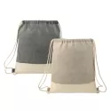 branded Split Recycled Cotton Drawstring Bag, from our range of promotional Drawstring Bags &amp; Back Sacks