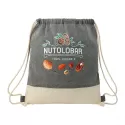 branded Split Recycled Cotton Drawstring Bag, from our range of promotional Drawstring Bags &amp; Back Sacks