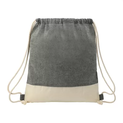 branded Split Recycled Cotton Drawstring Bag, from our range of promotional Drawstring Bags & Back Sacks
