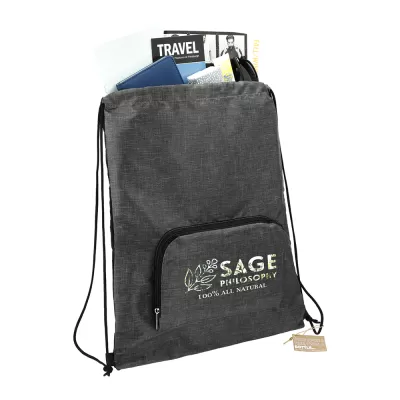 branded Ash Recycled Packable Drawstring Bag, from our range of promotional Drawstring Bags & Back Sacks