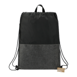 Drawstring Bags &amp; Back Sacks  - Ash Zippered Recycled Drawstring Bag