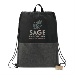 Drawstring Bags &amp; Back Sacks  - Ash Zippered Recycled Drawstring Bag