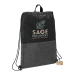 Drawstring Bags &amp; Back Sacks  - Ash Zippered Recycled Drawstring Bag