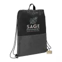 branded Ash Zippered Recycled Drawstring Bag, from our range of promotional Drawstring Bags &amp; Back Sacks