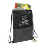 Drawstring Bags &amp; Back Sacks  - Ash Zippered Recycled Drawstring Bag