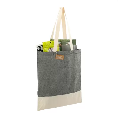 branded Split Recycled 150ml Cotton Twill Convention Tote, from our range of promotional Cotton & Calico Tote Bags