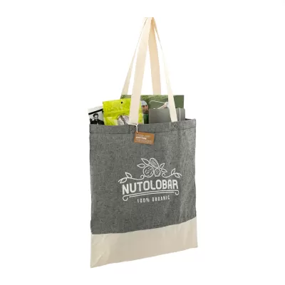 branded Split Recycled 150ml Cotton Twill Convention Tote, from our range of promotional Cotton & Calico Tote Bags