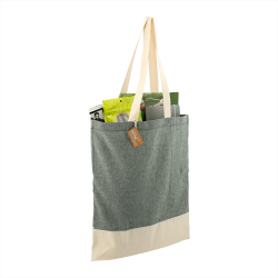 branded Split Recycled 150ml Cotton Twill Convention Tote, from our range of promotional Cotton & Calico Tote Bags