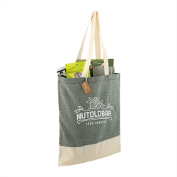 branded Split Recycled 150ml Cotton Twill Convention Tote, from our range of promotional Cotton & Calico Tote Bags