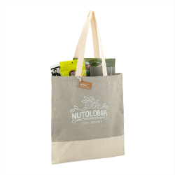branded Split Recycled 150ml Cotton Twill Convention Tote, from our range of promotional Cotton & Calico Tote Bags