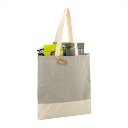 branded Split Recycled 150ml Cotton Twill Convention Tote, from our range of promotional Cotton & Calico Tote Bags