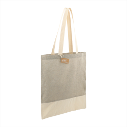 branded Split Recycled 150ml Cotton Twill Convention Tote, from our range of promotional Cotton & Calico Tote Bags