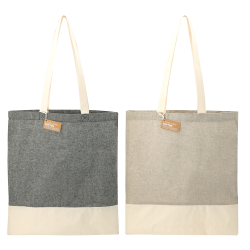 branded Split Recycled 150ml Cotton Twill Convention Tote, from our range of promotional Cotton & Calico Tote Bags