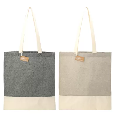 branded Split Recycled 150ml Cotton Twill Convention Tote, from our range of promotional Cotton & Calico Tote Bags