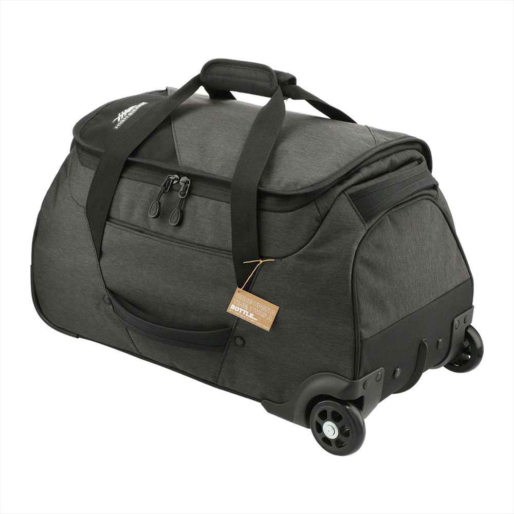 branded High Sierra Forester RPET 22inch Wheeled Duffel, from our range of promotional Travel & Trolley Bags